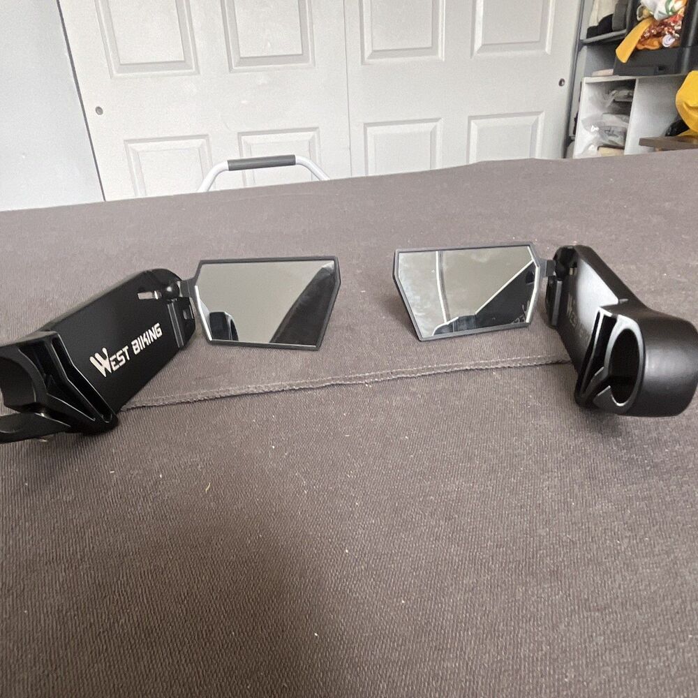 WEST BIKING Handlebar Mirror Rearview Bicycle Mirror, Clamp Mount,Black set of 2